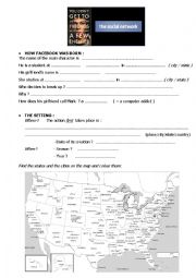 English Worksheet: The social network  film sheet