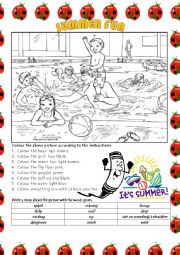 Summer Fun (Colouring, reading and writing)