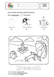 English Worksheet: At the Beach