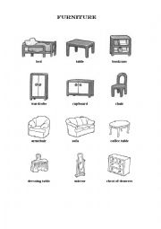 English Worksheet: Furniture