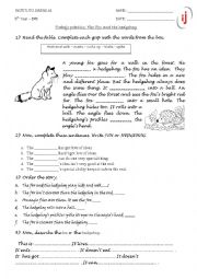 English Worksheet: Nocturnal animal The fox and the hedgehog 