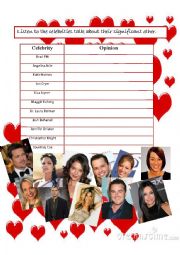 English Worksheet: Celebrities say