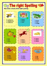 English Worksheet: spelling