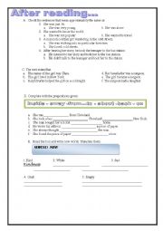 English Worksheet: Text comprehension