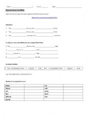 English Worksheet: express cause and effect