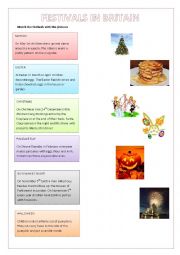 English Worksheet: Festivals in Britain