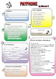 English Worksheet: Payphone - Maroon 5