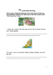 English Worksheet: The Frog Prince EFL 5 skills Booklet Part 4 