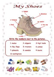 English Worksheet: Shoes