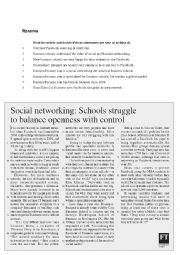 English Worksheet:                 facebook as a social networking