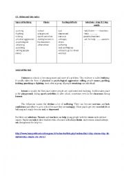 English Worksheet: BULLYING  / 3rd ws 