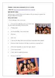 English Worksheet: Friends - Ross and CHandler stay in a hotel