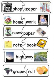 English Worksheet: Compound Words/Game - set 10