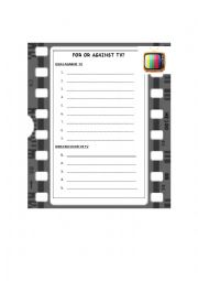 English Worksheet: For or Against TV?