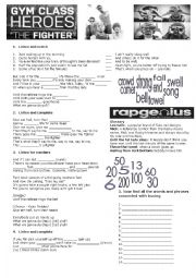 English Worksheet: The Fighter by Gym Class Heroes