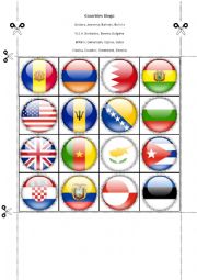 English Worksheet: Countries Bingo Part Sixteen