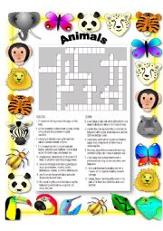 animals crossword puzzle