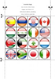 English Worksheet: Countries Bingo Part Seventeen
