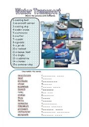 English Worksheet: Water Transport