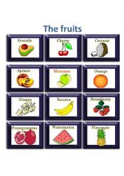 English Worksheet: The fruits