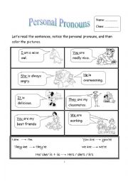 English Worksheet: personal pronouns