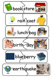 English Worksheet: Compound Words/Game - set 13