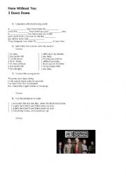 English Worksheet: 3 Doors Down - Here Without You