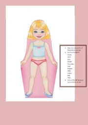 English Worksheet: PAPER DOLL BODY 2