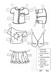 English Worksheet: Paper doll clothes 2