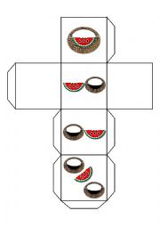 English Worksheet: Where is the Watermelon Large Preposition Dominoes and Memory Set Part 3 of 3