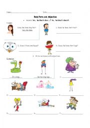 Body Parts and adjectives