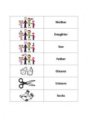 English Worksheet: Family, Animal, Sports + Other (Flash Cards)