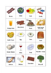 English Worksheet: Breakfast Foods (1/2)