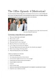 English Worksheet: The Office Uk episode 4 staff training listening comprehension and slang activities