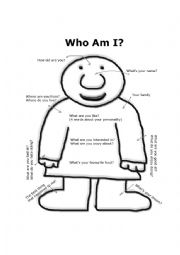 English Worksheet: WHO AM I?