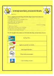 English Worksheet: Subordinating Conjunctions 2