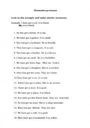 English Worksheet: Possessive pronouns