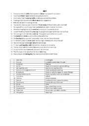 English Worksheet: Phrasal verbs meaning match