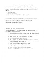 English Worksheet: Advertising Task