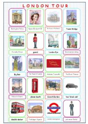 English Worksheet: London Tour Picture Dictionary