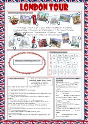 English Worksheet: London Tour (Vocabulary Exercises)