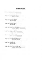 English Worksheet: In the Past...