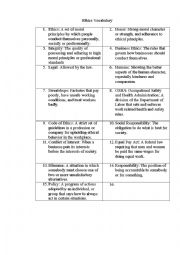 English Worksheet: business ethics