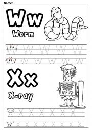 English Worksheet: W and X