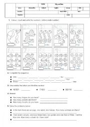 English Worksheet: The numbers Quiz