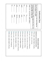 English Worksheet: simple present tense