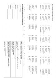 English Worksheet: countries & nationalities