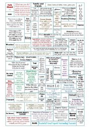 Revision Boardgame - 50 Conversation and Grammar Topics