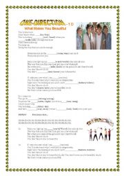 English Worksheet: WHAT MAKES YOU BEAUTIFUL