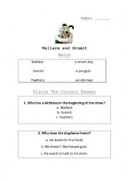 English Worksheet: Wallace And Gromit: Wrong Day Trousers